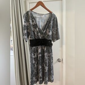 Maurices Black and Gray Lace Print Dress